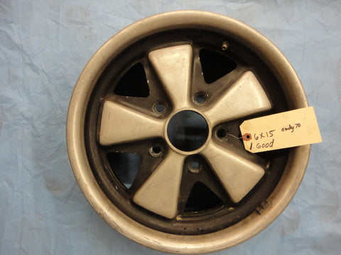 911 Fuchs Wheel Vintage 6x15  black/Alum  pre 1973