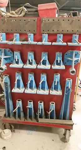Celette MZ towers blue shop cart excellent used condition 22 Pieces Celette Arrows mz80, mz140, mz142,mz200,mz260, mz601, available for long term leasing rental NO PINS NO HARDWARE. Additional shipping charges apply oversized heavy