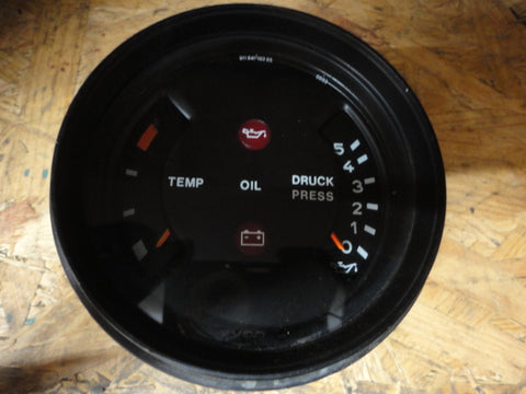 911 Oil Temp Pressure gauge  DRUCK PRESS (0-5) Red Light symbol Oil Lamp Red Light symbol Battery 1984-1989 - 911.641.103.05