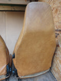 911 SC SEAT European version Fabric corduroy beige and camel vinyl back left driver 1982 manual  pending reupholstery repairs