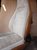 911 SC SEAT European version Fabric corduroy beige and camel vinyl back left driver 1982 manual  pending reupholstery repairs