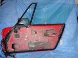 911 Door Cabriolet  right passenger red some light scratches glass,  mirror, with wiring plugs 1989 - 911.531.006.23