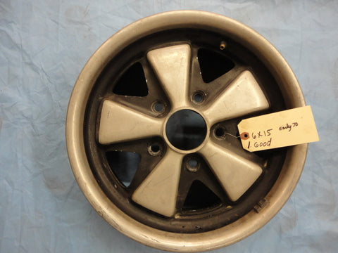 911 Fuchs Wheel Vintage 6x15  black/Alum  pre 1973 -