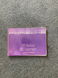 Porsche 911 owners Manual Purple dated 6/87 -