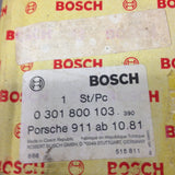 911 Headlight H4 FROSTED Euro NOS Black Trim  with rubber gasket (2) Bosch 0 301 800 101 ONE Headlight - 911.631.113.02