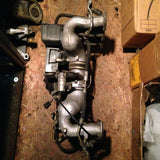 911 3.2 Fuel injection intake assembly 1986 carerra with injectors, rails, MAF sensor, air box (cracked at mounting), with injector harness and cruise control cable -