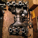 911 3.2 Fuel injection intake assembly 1986 carerra with injectors, rails, MAF sensor, air box (cracked at mounting), with injector harness and cruise control cable -