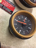 993 Gauge set Tan Leather trimmed gauges 1995 MINT -