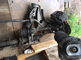 964 C4 Front suspension assembly steering rack hubs calipers control arms left side has fire damage to spring and CV 1991 -